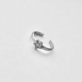 Sterling Silver CZ Star Toe Ring, Boho Ring, Silver Ring, CZ Ring