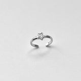 Sterling Silver CZ Star Toe Ring, Boho Ring, Silver Ring, CZ Ring