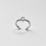 Sterling Silver CZ Star Toe Ring, Boho Ring, Silver Ring, CZ Ring