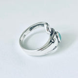 Sterling Silver Spoon Style Ring with Synthetic Turquoise, Spoon Ring, Silver Rings