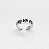 Sterling Silver Yin and Yang Toe Ring, Silver Rings, Yoga Ring, Silver Band