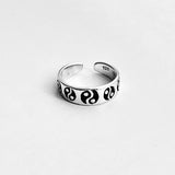 Sterling Silver Yin and Yang Toe Ring, Silver Rings, Yoga Ring, Silver Band