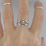 Sterling Silver Dainty Sunburst Ring, Sun Rings, Sunshine Jewelry