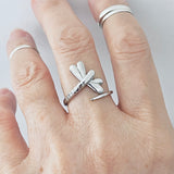 Sterling Silver Wraparound Dragonfly Ring, Bug Rings, Insect Ring, Spirit Bugs