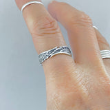 925 Sterling Silver Unisex Eternity Feather Band Ring | Boho Angel Wing Spirit Rings