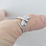 Sterling Silver Wraparound Dragonfly Ring, Bug Rings, Insect Ring, Spirit Bugs