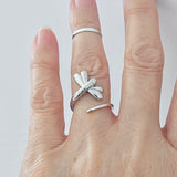 Sterling Silver Wraparound Dragonfly Ring, Bug Rings, Insect Ring, Spirit Bugs