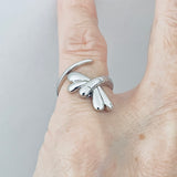 Sterling Silver Wraparound Dragonfly Ring, Bug Rings, Insect Ring, Spirit Bugs