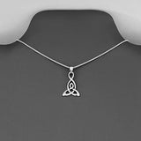 Sterling Silver Celtic Necklace, Silver Chain, Trinity Knot Jewelry