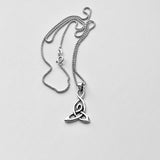 Sterling Silver Celtic Necklace, Silver Chain, Trinity Knot Jewelry