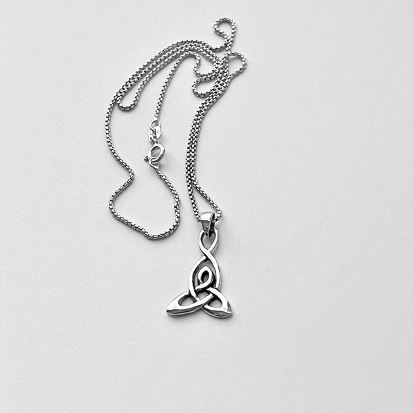 Sterling Silver Celtic Necklace, Silver Chain, Trinity Knot Jewelry