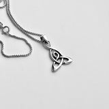 Sterling Silver Celtic Necklace, Silver Chain, Trinity Knot Jewelry