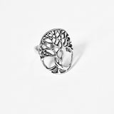 925 Sterling Silver Large Tree Of Life Ring | Boho Fortune Statement Silver Rings