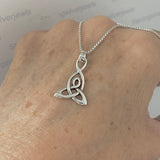 Sterling Silver Celtic Necklace, Silver Chain, Trinity Knot Jewelry