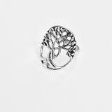 925 Sterling Silver Large Tree Of Life Ring | Boho Fortune Statement Silver Rings