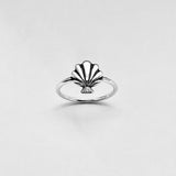 Sterling Silver Beach Seashell Ring | Dainty Ocean Jewelry Silver Rings