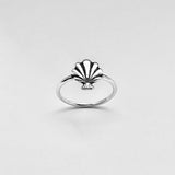 Sterling Silver Beach Seashell Ring | Dainty Ocean Jewelry Silver Rings