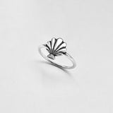 Sterling Silver Beach Seashell Ring | Dainty Ocean Jewelry Silver Rings