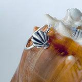 Sterling Silver Beach Seashell Ring | Dainty Ocean Jewelry Silver Rings