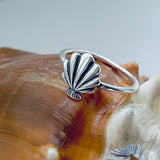 Sterling Silver Beach Seashell Ring | Dainty Ocean Jewelry Silver Rings