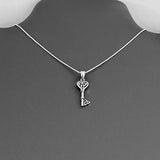 Sterling Silver Triquetra Celtic Key Necklace, Silver Necklace, Boho Necklace, Celtic Necklace