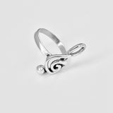 Sterling Silver Large Music Note Ring, Silver Ring, Boho Ring
