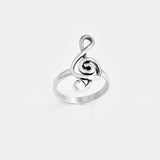 Sterling Silver Large Music Note Ring, Silver Ring, Boho Ring