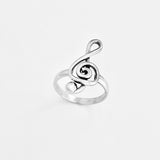 Sterling Silver Large Music Note Ring, Silver Ring, Boho Ring