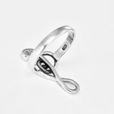 Sterling Silver Large Music Note Ring | Musician Statement Silver Rings
