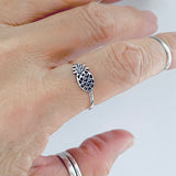 925 Sterling Silver Sideway Pineapple Ring | Dainty Tropical Fruit Silver Rings