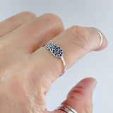 925 Sterling Silver Sideway Pineapple Ring | Dainty Tropical Fruit Silver Rings