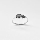 925 Sterling Silver Sideway Pineapple Ring | Dainty Tropical Fruit Silver Rings