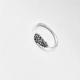 925 Sterling Silver Sideway Pineapple Ring | Dainty Tropical Fruit Silver Rings