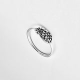 925 Sterling Silver Sideway Pineapple Ring | Dainty Tropical Fruit Silver Rings