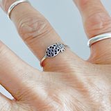 925 Sterling Silver Sideway Pineapple Ring | Dainty Tropical Fruit Silver Rings