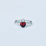 Sterling Silver Black Lab Opal Heart Claddagh Ring, Silver Ring, Opal Ring, Friendship Ring