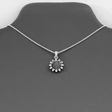Sterling Silver Dainty Small Sunflower Necklace, Flower Chain, Sunshine Jewelry