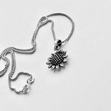 Sterling Silver Dainty Small Sunflower Necklace, Flower Chain, Sunshine Jewelry