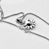 Sterling Silver Dainty Small Sunflower Necklace, Flower Chain, Sunshine Jewelry
