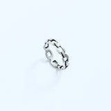 Sterling Silver Unisex Eternity Chain Link Ring, Silver Rings, Stackable Wedding Band