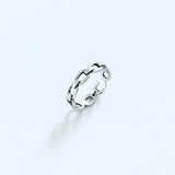 Sterling Silver Unisex Eternity Chain Link Ring, Silver Rings, Stackable Wedding Band