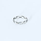Sterling Silver Unisex Eternity Chain Link Ring, Silver Rings, Stackable Wedding Band