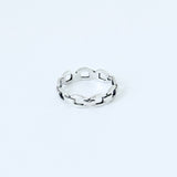 Sterling Silver Unisex Eternity Chain Link Ring, Silver Rings, Stackable Wedding Band
