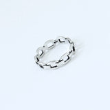 Sterling Silver Unisex Eternity Chain Link Ring, Silver Rings, Stackable Wedding Band