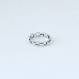 Sterling Silver Unisex Eternity Chain Link Ring, Silver Rings, Stackable Wedding Band