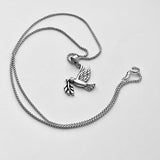 Sterling Silver Olive Branch and Dove Necklace, Silver Bird Chain, Religious Jewelry