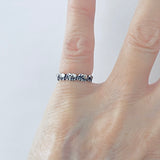 925 Sterling Silver Tiny Elephant Band Ring | Dainty Spirit Animal Silver Rings