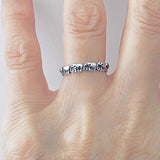 925 Sterling Silver Tiny Elephant Band Ring | Dainty Spirit Animal Silver Rings