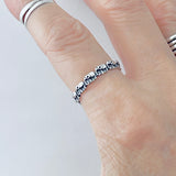 925 Sterling Silver Tiny Elephant Band Ring | Dainty Spirit Animal Silver Rings