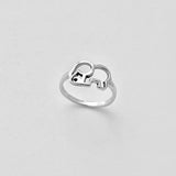 925 Sterling Silver Silhouette Elephant Ring | Dainty Spirit Animal Good Luck Silver Rings